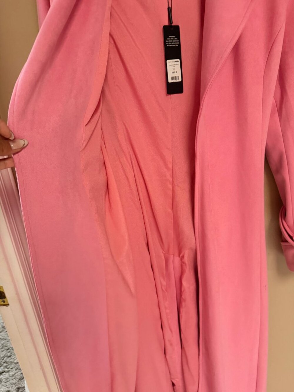 Fashion Nova Pink Suede Jacket M - Picture 4 of 8